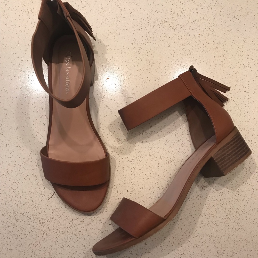 Brown Open Toe Heels